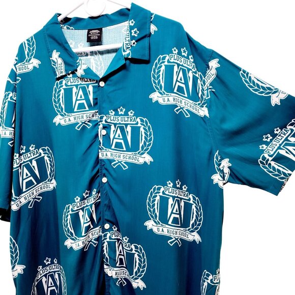 My Hero Academia Mens Plus Ultra U.A. High School Button-Up Shirt 2XL Anime Fans - Picture 4 of 8